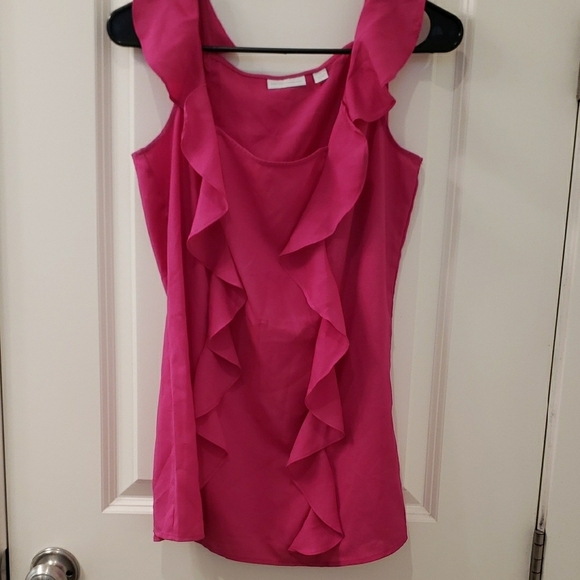 New York & Company Tops - Elegant Pink Ruffle Blouse